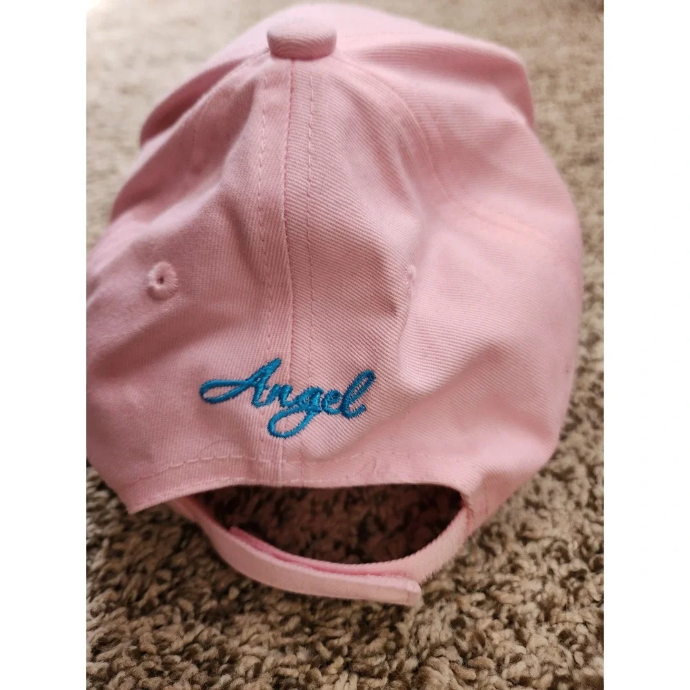 Ace Cap‎ Inc Pink Angel Baseball Hat Silver Glitter Brim Winged A Embroidered